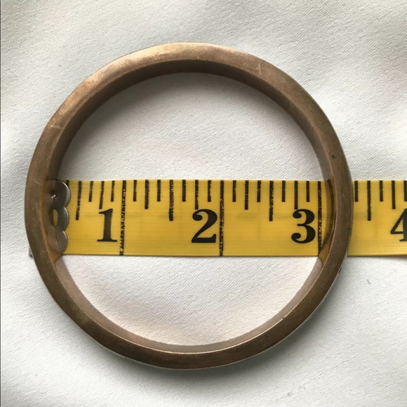 Vintage Bracelet Malachite Inlay Bronze Large - Picture 6 of 7